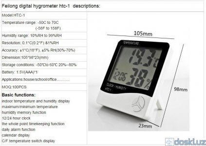Термометры и метеостанции: Электронный Гигрометр-термрметр