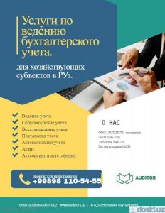 Прочие бухгалтерские услуги: Организация ооо auditor предоставляет бухгалтерские услуги.